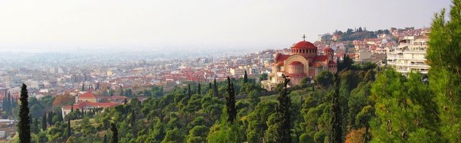 Blick auf die Kirche St. Pavlo in Thessaloniki