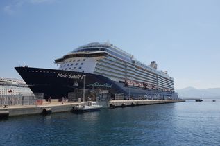 Kreuzfahrtschiff am Dock
