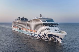 MSC Genesis Kreuzfahrtschiff fährt auf dem Meer