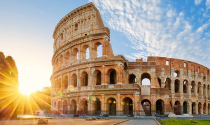 Das Kolosseum in Rom, Italien, ein römisches Amphitheater.