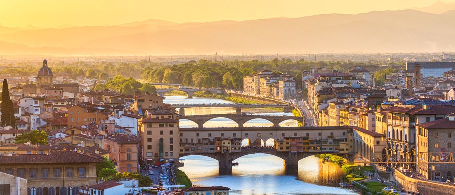 Vecchio Brücke im Sonnenuntergang