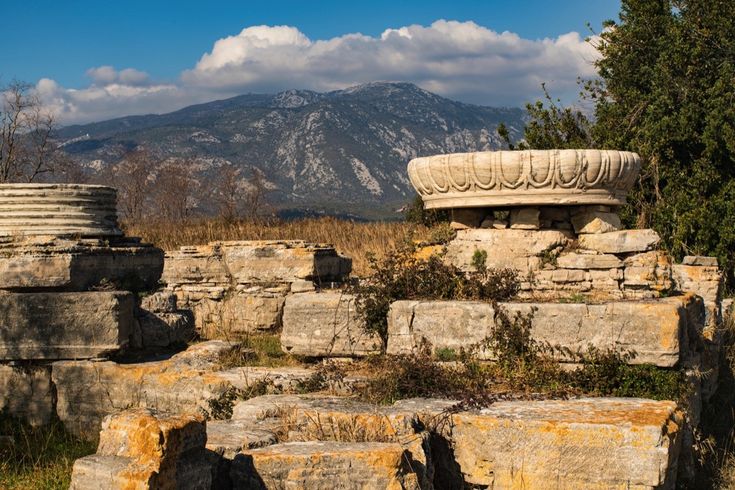 Die Ruinen eines antiken Tempels auf Samos, Griechenland.