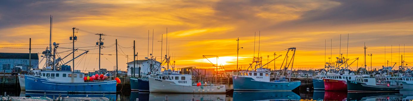 Hafen beim Sonnenuntergang in Nova Scotia