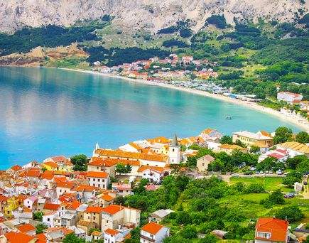 Kroatien Inseln Urlaub Panoramablick über Baška