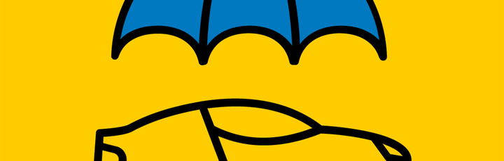 Ein gelbes Symbol, das das ADAC-Logo mit einem Schutzschild und einem Euro-Zeichen darstellt, daneben der Schriftzug "ADAC Euro-Schutzbrief für Firmen" in schwarzer Schrift.