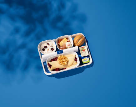 Premium Essen an Board der Discover Airlines