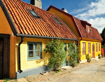 zwei schnuckelige Häuser im typischen Stil in Visby