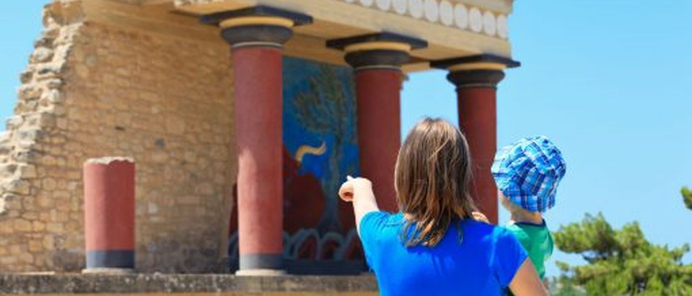  Knossos, Mutter, Kind, Griechenland, Kreta, Sightseeing