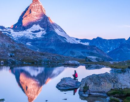 Bergsee Spiegelung Mattahorn